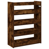 ZNTS Shoe Rack Smoked Oak 60x25x81 cm Engineered Wood 859882