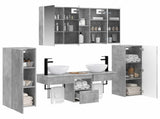 Bathroom Furniture Set 6 pcs Concrete Grey 3407122