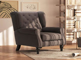 Wingback Accent Chair, Retro Upholstered Button Tufted Occasional Chair for Living Room and Bedroom, T3398P328124