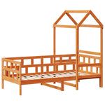 Day Bed with Roof without Mattress Wax Brown 80x200 cm Solid Wood 3282239