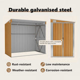 Wall-mounted Garden Shed Brown 118x194x178 cm Galvanised Steel 316224