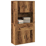 Highboard with Drawer Old wood 80 x 33 x 150 cm Engineered wood 3334340