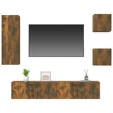 5 Piece TV Cabinet Set Smoked Oak Engineered Wood 3114443