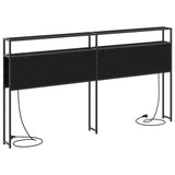 Storage Headboard with Shelf Black oak 180 cm Engineered wood 859765