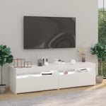 TV Cabinets 2 pcs with LED Lights High Gloss White 75x35x40 cm 804404