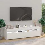 TV Cabinets 2 pcs with LED Lights High Gloss White 75x35x40 cm 804404