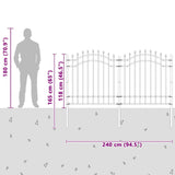Garden Fence Woerden White 240 x 165 cm Powder-coated steel 42003970
