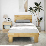 Bed Frame with Headboard without Mattress 100x200 cm Solid Wood Oak 3315720
