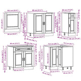 11 Piece Kitchen Cabinet Set Porto Black Engineered Wood 3314932