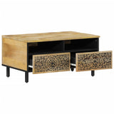 ZNTS Coffee Table 80x54x40 cm Solid Wood Mango 358225