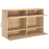 TV Wall Cabinet with LED Lights Sonoma Oak 98.5x30x60.5 cm 837108