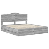 Bed Frame with Drawer Grey Sonoma 180 x 200 cm Engineer Wood 3413392