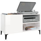Record Cabinet High Gloss White 84.5x38x48 cm Engineered Wood 831951