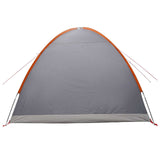 Cabin Tent Grey and Orange 4-Person Polyester and Steel 42028581