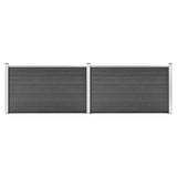 Fence Panel Set WPC 353x105 cm Black 3070447