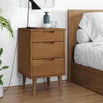 ZNTS Bedside Cabinet MOLDE Brown 40x35x65 cm Solid Wood Pine 4013409