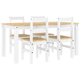 5 Piece Dining Set PANAMA White Solid Wood Pine 3345181