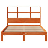 Bookcase Bed without Mattress Wax Brown 120x190 cm Small Double Solid Wood Pine 3322574