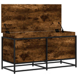 Storage Box with Lid Smoked Oak 100x40x51.5 cm Engineered Wood 848806