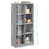 Highboard with Doors Grey Sonoma 68x37x142 cm Engineered Wood 3295862