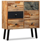 Side Cabinet with 6 Drawers Solid Reclaimed Teak 70x30x76 cm 245405