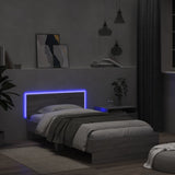 Bed Frame without Mattress with LED Lights Grey Sonoma 100x200 cm 838804