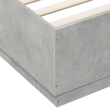 Bed Frame with LED without Mattress Concrete Grey 150x200 cm King Size 3209607
