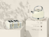 Polished Metal Kettle and Toaster Set - Cream T3398P328324
