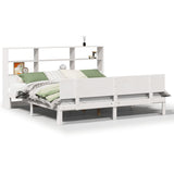 Bookcase Bed without Mattress White 180x200 cm Super King Solid Wood Pine 3322673