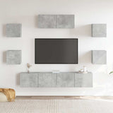 7 Piece TV Cabinet Set Concrete Grey Engineered Wood 3114513