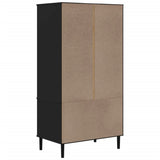 Wardrobe SENJA Rattan Look Black 90x55x175 cm Solid Wood Pine 358036
