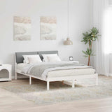 Bed frame White and light grey 160 x 200 cm Solid pine wood 878528