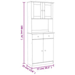 Highboard ALTA White 77x35x188 cm Solid Wood Pine 3187776