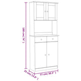 Highboard ALTA White 77x35x188 cm Solid Wood Pine 3187776