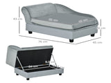 Pet Sofa Chair, with Storage, Cushion, for Small Dogs, Cats - Light Grey T3398P349670