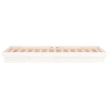 LED Bed Frame without Mattress White Single Solid Wood 820003