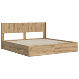Bed Frame with Storage and Headboard Artisan Oak 180 x 200 cm 3445826