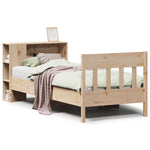 ZNTS Bookcase Bed without Mattress 100x200cm Solid Wood Pine 3323197