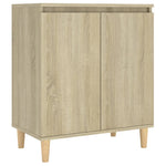 ZNTS Sideboard with Solid Wood Legs Sonoma Oak 60x35x70 cm Engineered Wood 806070