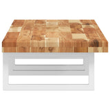 Basin Shelf Wall Mounted Steel and Solid Wood Acacia 3302752