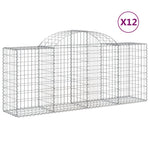 Arched Gabion Baskets 12 pcs 200x50x80/100 cm Galvanised Iron 3146309