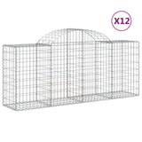 Arched Gabion Baskets 12 pcs 200x50x80/100 cm Galvanised Iron 3146309