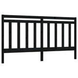 Bed Headboard Black Solid Pine Wood Decorative Inlays 817809