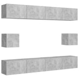 6 Piece TV Cabinet Set Concrete Grey Engineered Wood 3079104
