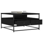 ZNTS Coffee Table Black 80x80x45 cm Engineered Wood 835289