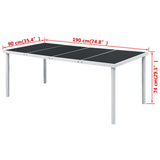 Garden Table 190x90x74 cm Black Steel 43307