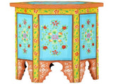 Hand-painted Side Table Multicolour 38x33x42 cm Solid Mango Wood 285879