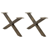 Coffee Table Legs X-Shaped 2 pcs Natural Steel 70x cm Steel 4012887