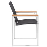 Garden Chairs 4 pcs Textilene and Stainless Steel Grey 46496