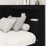 Storage Headboard with Shelf Black Oak 90 cm Engineered Wood 3335454